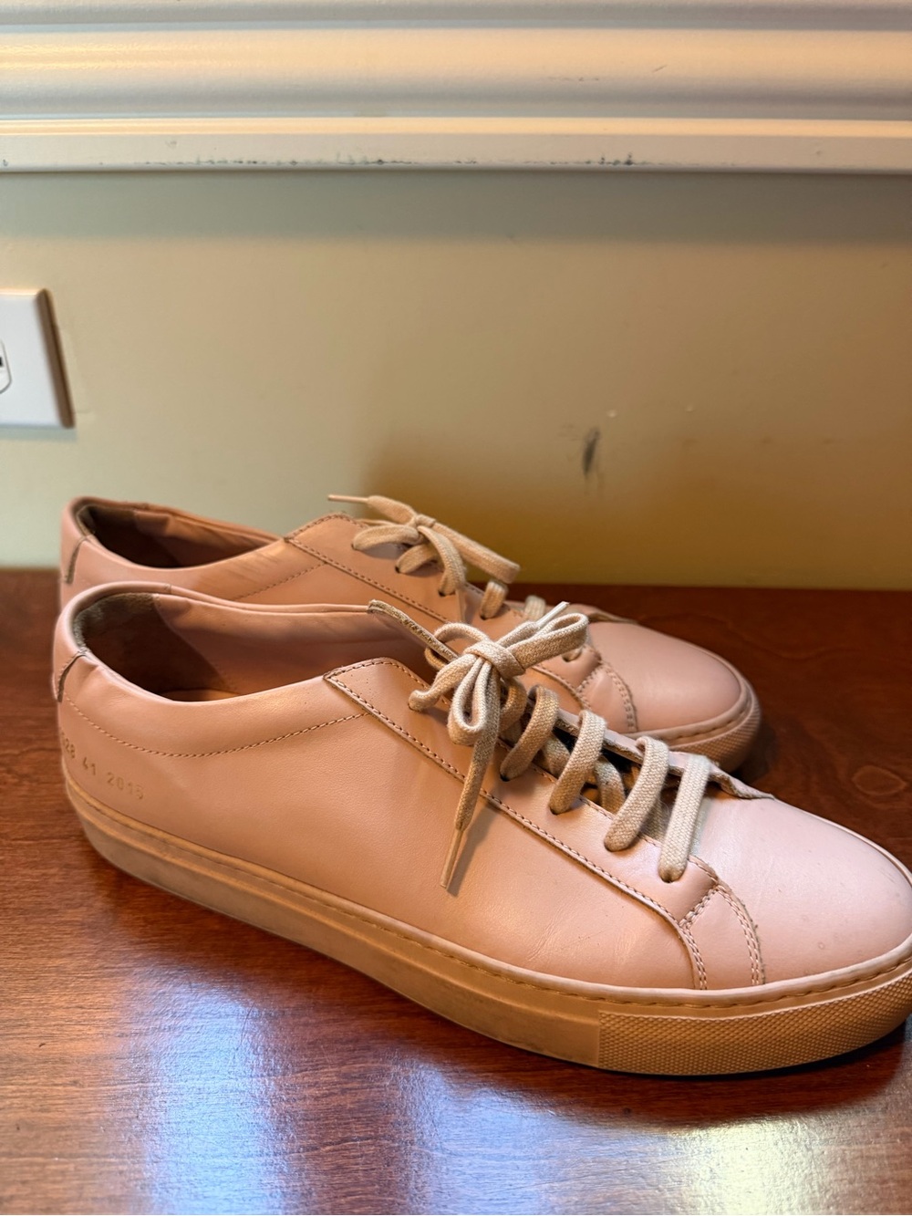 Common Projects Achilles Low Pink Leather Low-Top Sneakers sz 41